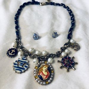 Betsey Johnson Nautical Necklace and earrings